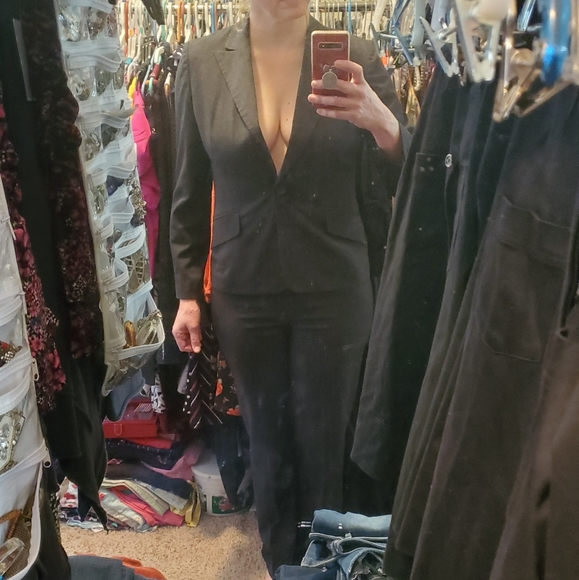 Like NEW 2-Piece Jones New York Pants Suit Charcoal Gray Sz 8 - Picture 3 of 16